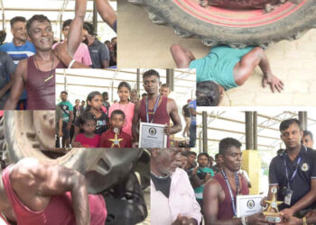 ට්‍රැක්ටර් 100ක් තම ශරීරය මතින් ධාවනය කරමින් වාර්තාවක් තැබූ පුෂ්පකුමාර