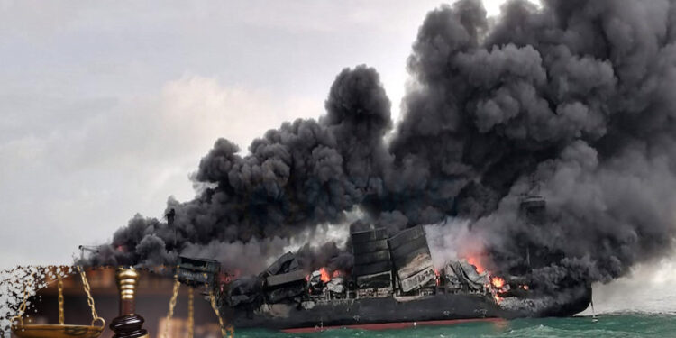 ගිනි ගත් එක්ස්ප්රල් පර්ල් නැවේ තොරතුරු හිතා මතා මකලා