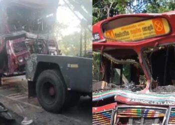 බිහිසුණු බස් අනතුරක් !