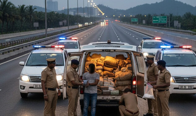 අධිවේගී මාර්ගයේ මහා පරිමාණ මත්ද්රව්ය වැටලීමක් : රුපියල් කෝටි ගණනක මත්ද්රව්ය සමඟ දෙදෙනෙක් දැලේ