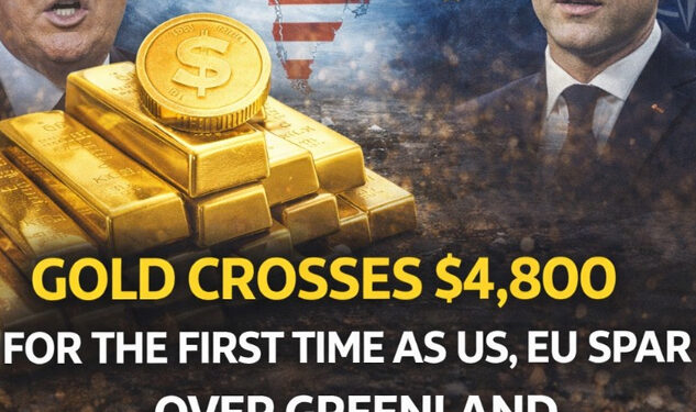 ග්‍රීන්ලන්තය අර්බුදය හමුවේ රන් මිල ප්‍රථම වරට ඩොලර් 4,800 සීමාව ඉක්මවා යයි