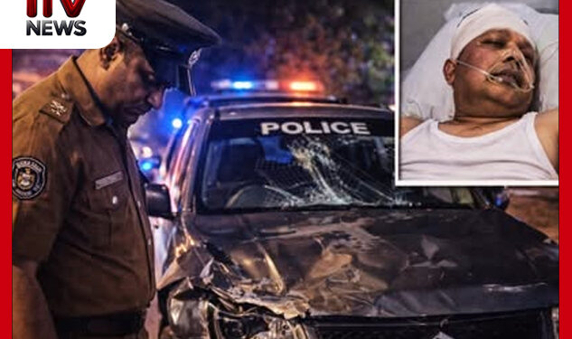 බීමත් පොලිස් කොස්තාපල්ගේ මෝටර් රථයේ ගැටී පුද්ගලයකු රෝහලේ : නිලධාරියාගේ වැඩ තහනම්