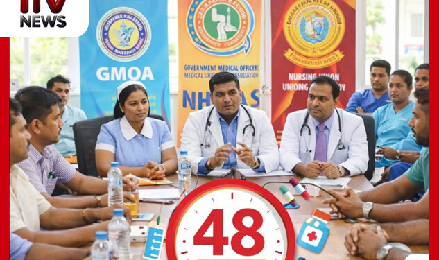 සෞඛ්‍ය වෘත්තීය සමිති සහ GMOA අතර තීරණාත්මක සාකච්ඡාවක් : වෛද්‍යවරුන් ලබා දුන් පැය 48 අවසන් වීමට ආසන්නයි