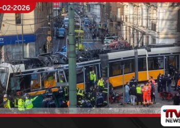 මිලාන් නුවරදී ට්‍රෑම් රථයක් පීලි පැන ගොඩනැගිල්ලක හැපීමෙන් දෙදෙනෙක් මියයති