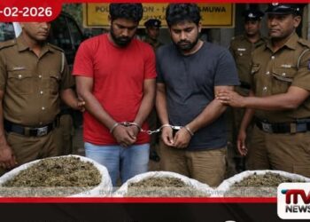 උඩවලව රක්ෂිතයේ කෝටි තුනක වියළි ගංජා තොගයක් සමඟ  සැකකරුවන් දෙදෙනෙකු හම්බේගමුව පොලිස් දැලට