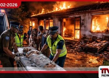 බුත්තලදී නිවසක් ගිනිගෙන පවුලක්ම රෝහලට; 3 හැවිරිදි දියණියගේ තත්ත්වය බරපතලයි