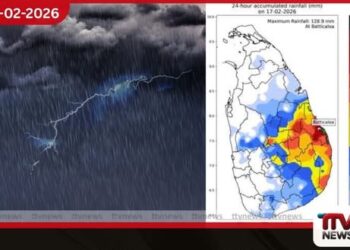 මඩකලපුවට මිලිමීටර් 128 ඉක්මවූ තද වැසි