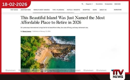 විශ්රාම දිවියට හොඳම රට ලංකාව ඇමරිකානු Travel + Leisure සඟරාවෙන් සහතිකයක්