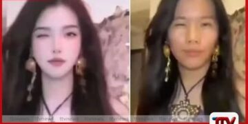 සජීවී විකාශය අතරතුර ‘ෆිල්ටරය’ ඉවත් වී චීන සමාජ මාධ්‍ය  ක්‍රියාකාරිණියකගේ සැබෑ පෙනුම නිරාවරණය වෙයි