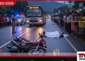 දඹුල්ලේදී යතුරුපැදියක් බස් රථයක ගැටීමෙන් අලුත විවාහ වූ යුවළක් ජීවිතක්ෂයට