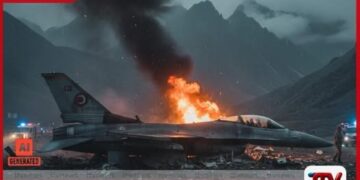 තුර්කි ගුවන් හමුදාවට අයත් F-16 යානයක් කඩා වැටේ