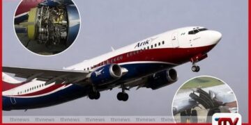 බෝයිං යානයක එන්ජිමක්  ගුවනේදී ගැලවී යයි