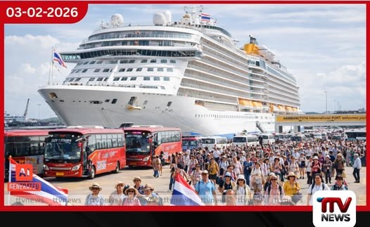 තායිලන්ත සංචාරකයින් 2,117ක් රැගත් සුඛෝපභෝගී නෞකාවක් හම්බන්තොට වරායට