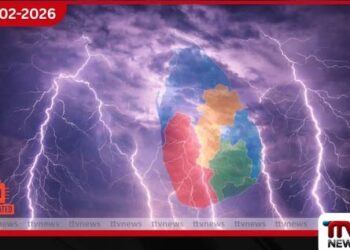 ප්‍රබල අකුණු  දිස්ත්‍රික්ක 5කට  අවවාදාත්මක නිවේදනයක්