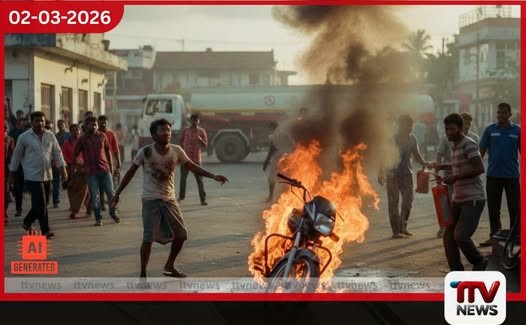 යාපනයේ පිරවුම්හලකදී ඉන්ධන පුරවාගත් සැණින් යතුරුපැදියක් ගිනි ගනී