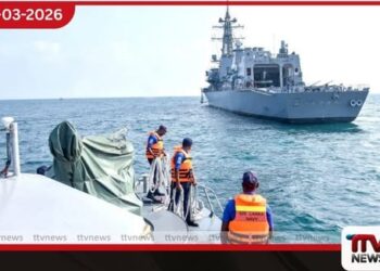 ජපාන යුද නෞකාවක රෝගාතුර වූ සෙබළෙකු නාවික හමුදා සහයෙන් ගොඩබිමට