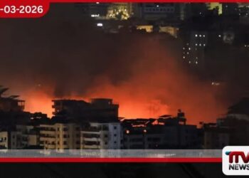 බේරූට් නුවර ගිනි ජාලාවක් වෙයි