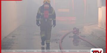 සාජා හි ඛනිජ තෙල් ගබඩා මධ්‍යස්ථානයක ඇති වූ ගින්නක් පාලනය කෙරේ