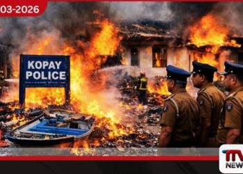 යාපනය කෝපායි පොලිස් පරිශ්රයේ කසළ ගොඩකට තැබූ ගින්නක්