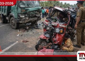චාවකච්චේරියේදී ටිපර් රථයක් සහ ත්රිරෝද රථයක් ගැටී මවකට සහ දියණියකට දිවි අහිමිවෙයි