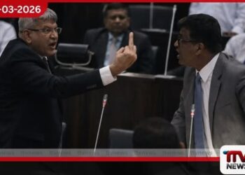 පාර්ලිමේන්තුවේදී මැද ඇඟිල්ල පෙන්වයි