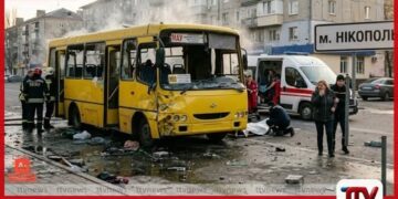 රුසියානු ඩ්‍රෝන ප්‍රහාරයකින්  යුක්රේනයේ නිකොපොල් නගරයේ  මගී බස් රථයක සිටි තිදෙනෙකු ජීවිතක්ෂයට