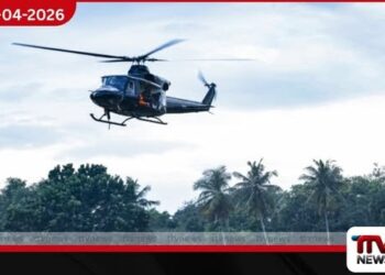 කරදියාන කසළ අංගනයේ  හදිසි ගින්න පාලනයට  ගුවන් හමුදාවෙන් බෙල් 412 හෙලිකොප්ටරයක්