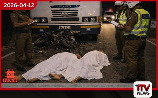 වැලිවැකන්දේදී යතුරුපැදියක් බස් රථයක ගැටී පුද්ගලයින් දෙදෙනෙකු මියයයි