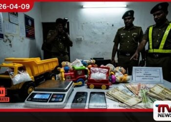 කුරියර් සේවාවක් මුවාවෙන්  සෙල්ලම් බඩු තුළ සඟවා  අයිස් බෙදාහැරි  පුද්ගලයෙකු අත්අඩංගුවට