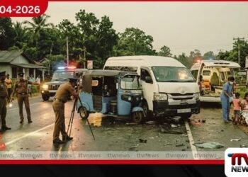 බුත්තලදී ත්‍රිරෝද රථයක් සහ  වෑන් රථයක් ගැටී පියෙකු මරුට