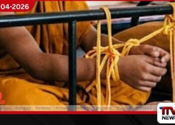 හීනෙන් කෑගැසූ  හත් හැවිරිදි සාමණේර හිමිට  අමානුෂික ලෙස පහරදී  යකඩ ඇඳක බැඳලා