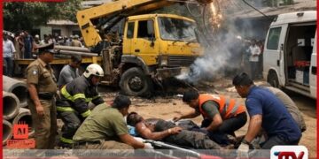 මිල්ලනියේදී බූම් ට්‍රක් රථයක්  අධි බලැති  විදුලි රැහැනක ගැටෙයි දෙදෙනෙකුට බරපතළ තුවාල