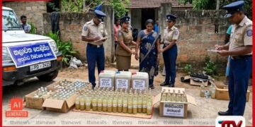 නීතිවිරෝධී මත්පැන්  සමඟ සැකකාරියක්  හලාවතදී අත්අඩංගුවට