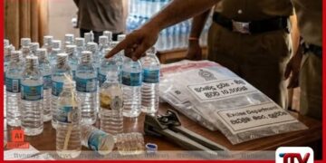 වතුර බෝතල් මුවාවෙන් සිදු කළ  මහා පරිමාණ නීතිවිරෝධී  මත්පැන් ජාවාරමක් වැටලෙයි