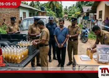නීතිවිරෝධී මත්පැන් ලීටර් 75ක් සමඟ  53 හැවිරිදි  පුද්ගලයෙකු වල්පොලදී  අත්අඩංගුවට