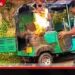 හැටන්හිදී ගිනිගත් ත්‍රීරෝදරථය දිස්වූ අයුරු