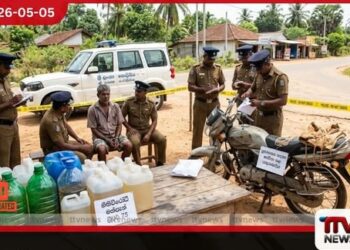 නීතිවිරෝධී මත්පැන් ලීටර් 75ක් සමඟ  53 හැවිරිදි සැකකරුවෙක්  නාගොල්ලාගම පොලිස්  අත්අඩංගුවට