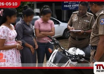 ආරක්ෂිත හිස්වැසුම් නොමැතිව යතුරුපැදියක ගිය තිදෙනෙකු බුත්තල පොලීසිය භාරයට පැදිකාරියට බලපත්රයකුත් නෑ