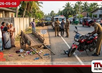 මඟ අයිනේ ගමන් කළ  වයෝවෘද්ධ කාන්තාවක  යතුරුපැදියක ගැටී මරුට
