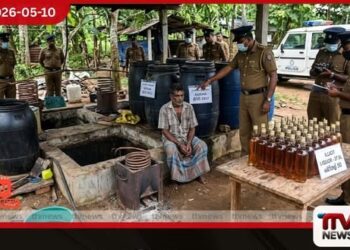 දංකොටුවේ මහා පරිමාණ නීති විරෝධී මත්පැන් ජාවාරමක් වටලයි සැකකරුවෙකු සමඟ ගෝඩා ලීටර් දහසකට අධික ප්රමාණයක් අත්අඩංගුවට