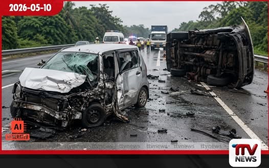 කතරගම වන්දනාවේ ගිය පිරිසකගේ රථය අධිවේගී මාර්ගයේදී අනතුරකට ලක්වෙයි 154 කණුව අසලදී සිදුවූ දරුණු ගැටුම