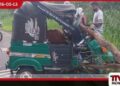 දඹුල්ලේදී ත්‍රී රෝද රථයක්  මතට ගසක අත්තක් කඩා වැටී