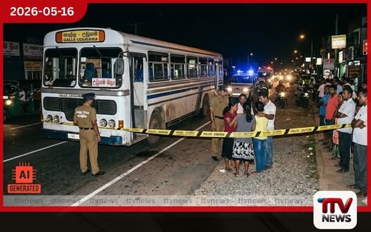 ධාවනය වූ බස් රථයකින්  ඇද වැටී  තරුණයෙක් ජීවිතක්ෂයට