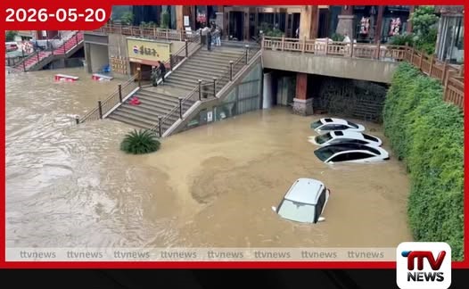 චීනයේ ප්රදේශ රැසකට බලපෑ දරුණු ගංවතුරෙන් 25කට අධික පිරිසක් ජීවිතක්ෂයට