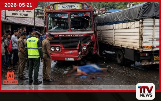 රියදුරු නැතිව ඉදිරියට ඇදුණු බසයකට හසුවී වව්නියාවේ තරුණයෙකු මියයයි