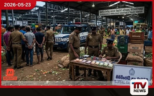 බණ්ඩාරවෙළ එළවළු වෙළෙඳ මධ්යස්ථානයේ මහා පරිමාණ සූදු පොළක් වටලයි සැකකරුවන් 10ක් අත්අඩංගුවට