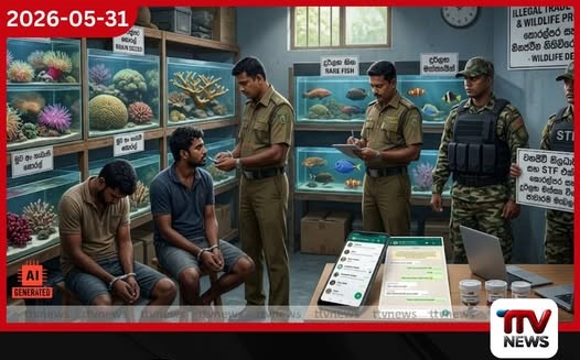 සජීවී කොරල්පර සහ  මත්ස්‍ය විශේෂ අලෙවි කළ  දෙදෙනෙකු අත්අඩංගුවට