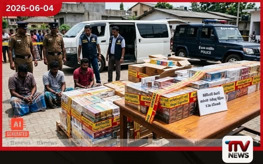 රුපියල් මිලියන 8.3ක නීතිවිරෝධී සිගරට් තොගයක් සමඟ තිදෙනෙක් අත්අඩංගුවට