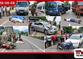 දිවයිනේ තැන තැන සිදු වූ  මාරක රිය අනතුරුවලින්  පුද්ගලයින් 6දෙනෙකු ජීවිතක්ෂයට