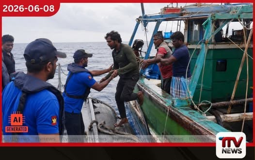 උතුරු මුහුදේ අයහපත් කාලගුණයට හසුවී අතුරුදන් වූ ලාංකික ධීවරයින් තිදෙනෙක් නාවික හමුදාවෙන් නිරුපද්රිතව බේරාගනියි